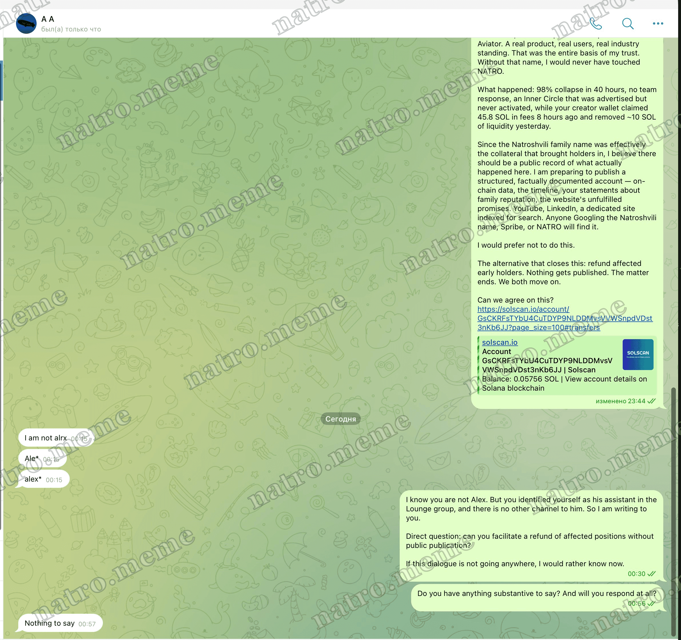 Foyer chat preserved before deletion — NATRO Foyer Telegram (backup capture)