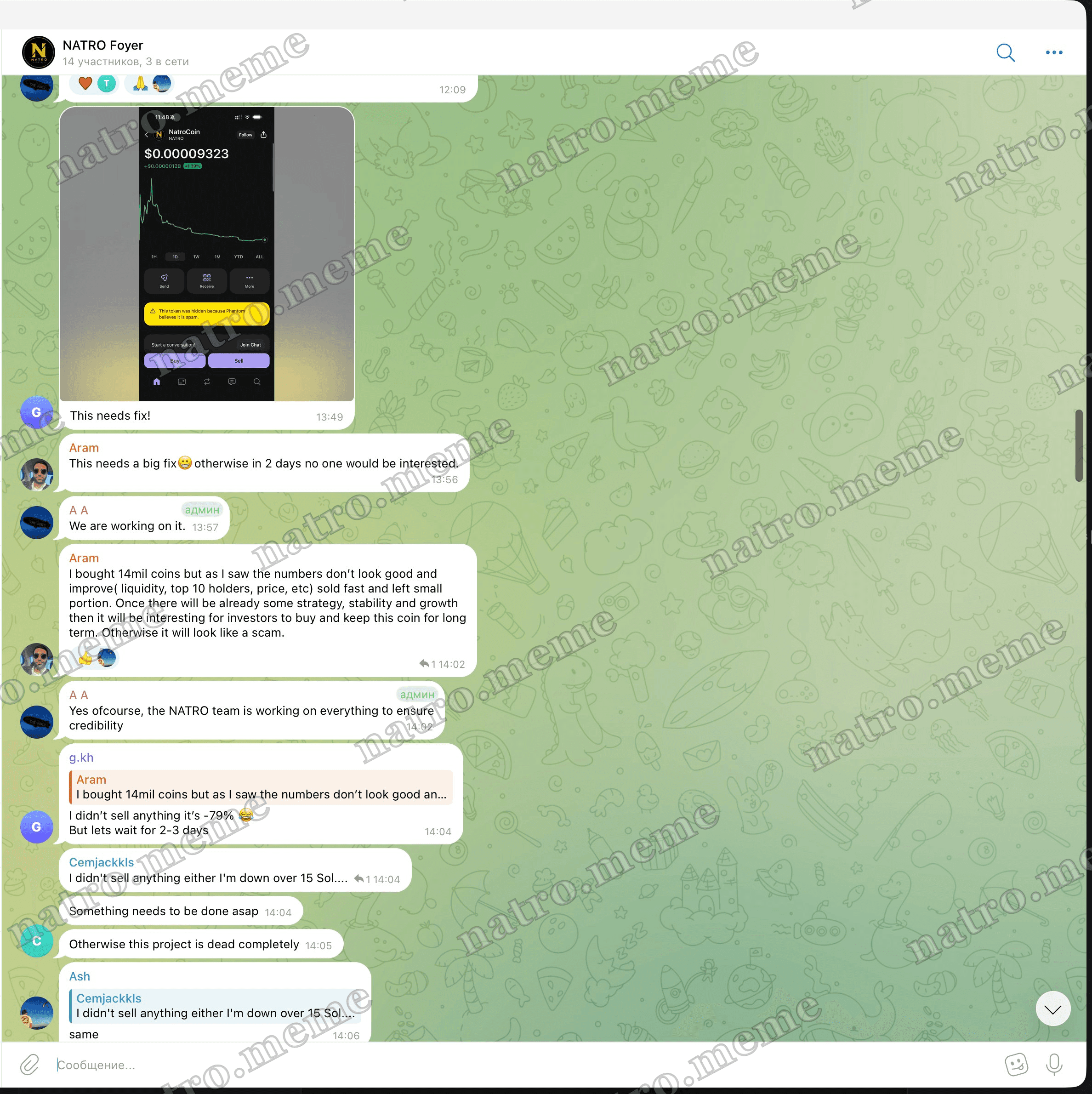 Lounge admin private DM — NATRO Lounge Telegram (private DM)