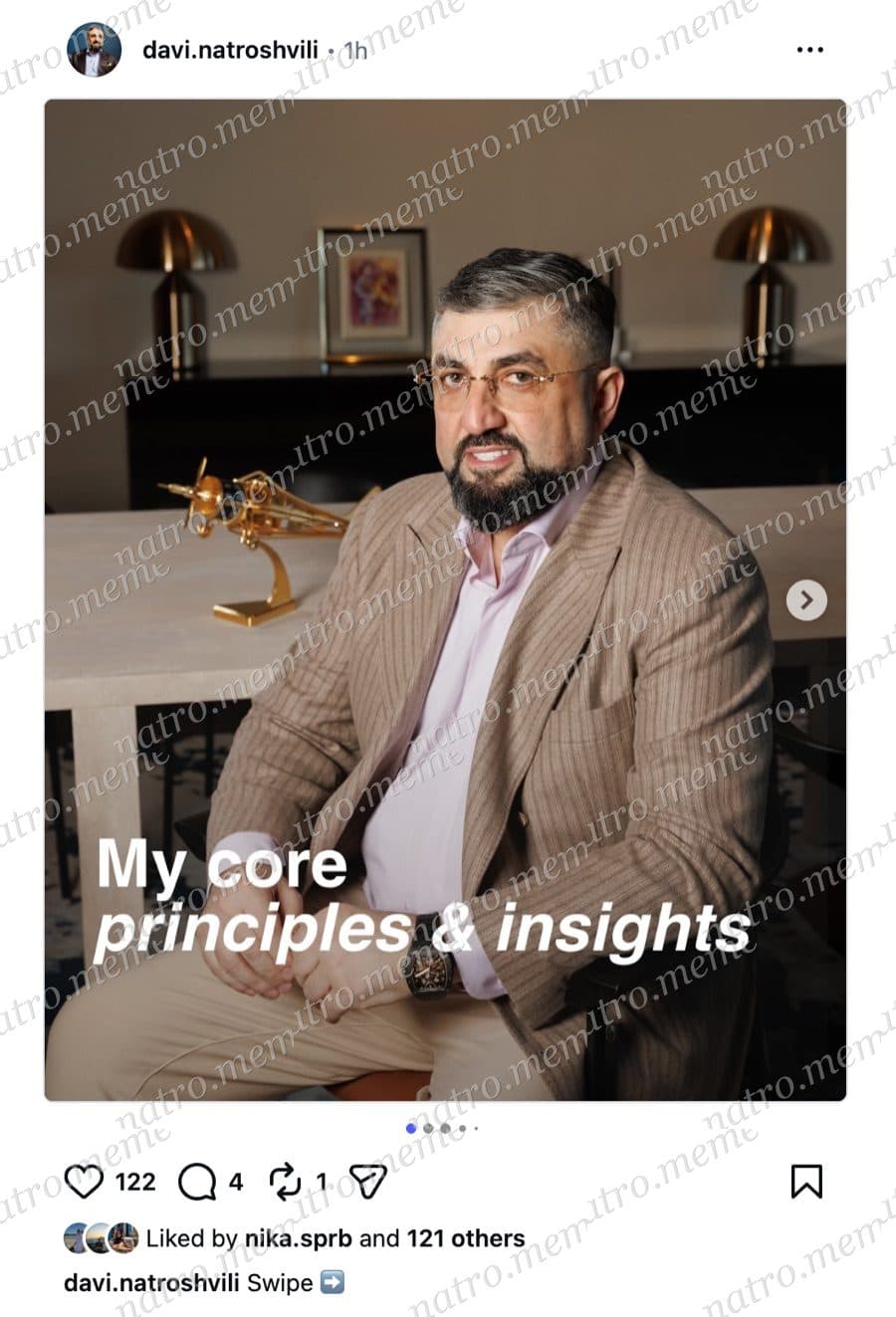 Instagram slide: “My core principles & insights”
