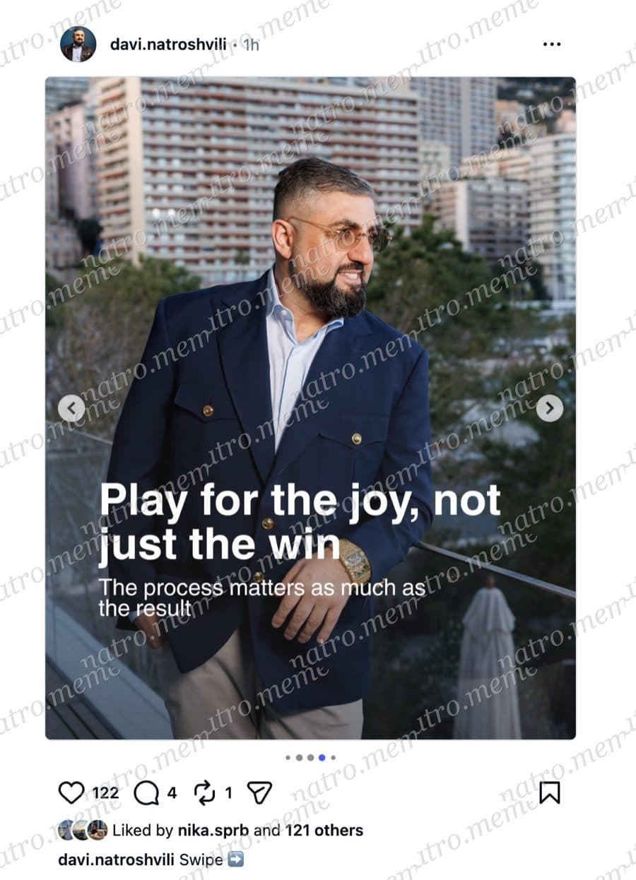 Instagram slide: “Play for the joy, not just the win”